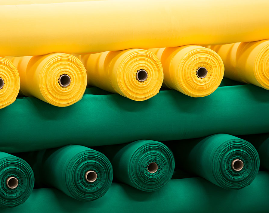 Rolos de viscose empilhados